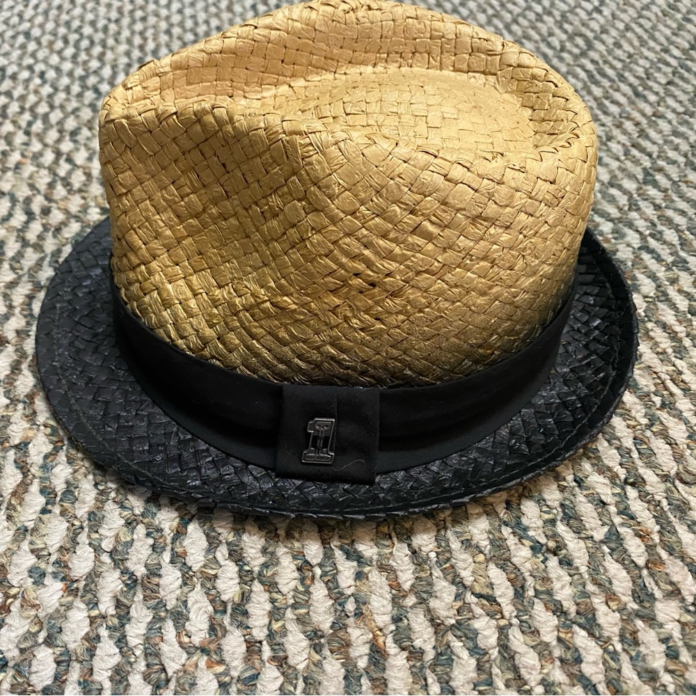 Harley-Davidson Gold and Black Straw Fedora Hat